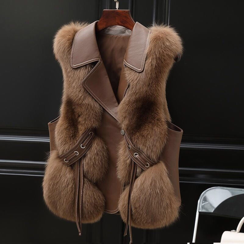Short Autumn And Winter Fur Vest For Women