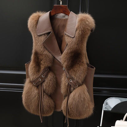 Short Autumn And Winter Fur Vest For Women