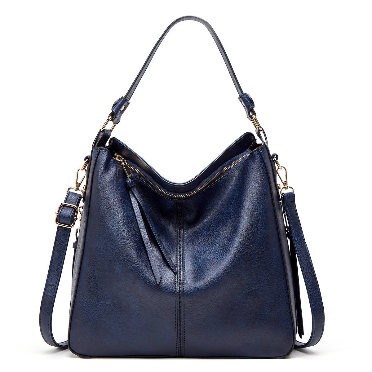 Hobos Zipper Bucket Bag With Adjustable Shoulder-strap Handbag For Women