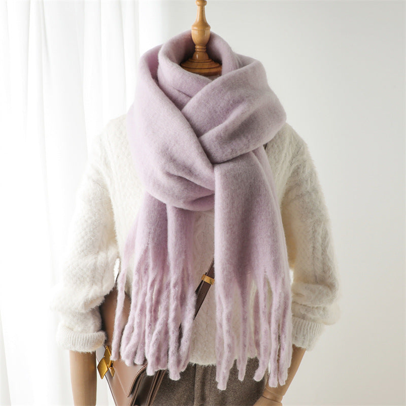 Unisex Large Winter Warm Extended Tassel Scarf