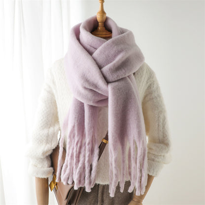 Unisex Large Winter Warm Extended Tassel Scarf