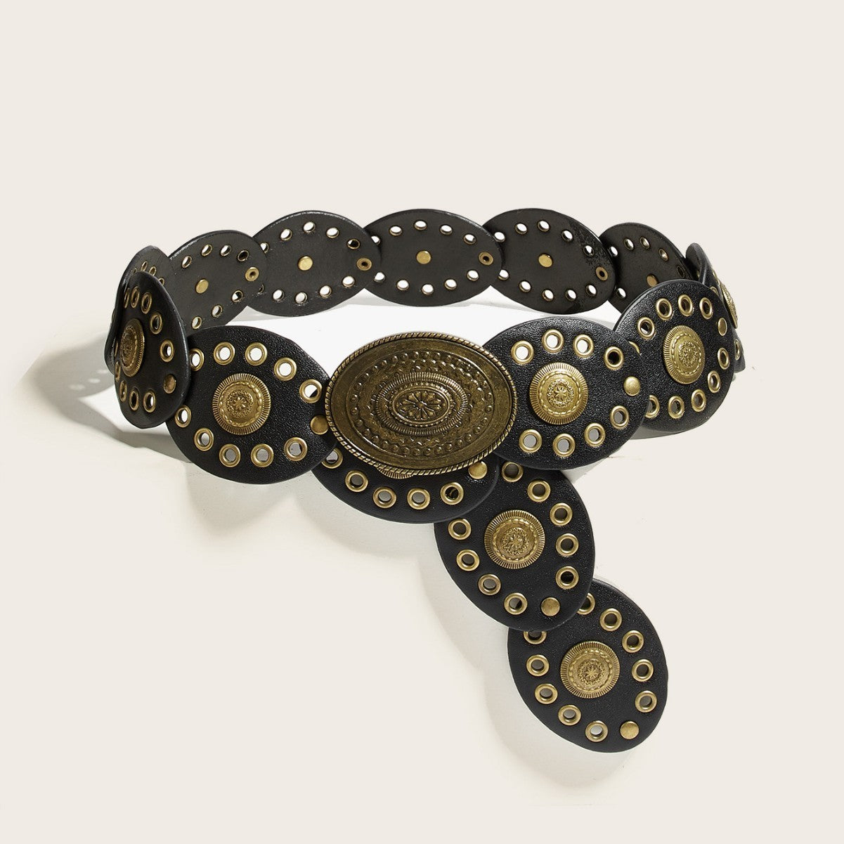 Ethnic Style Round Cake Stitching Vintage Belt For Women