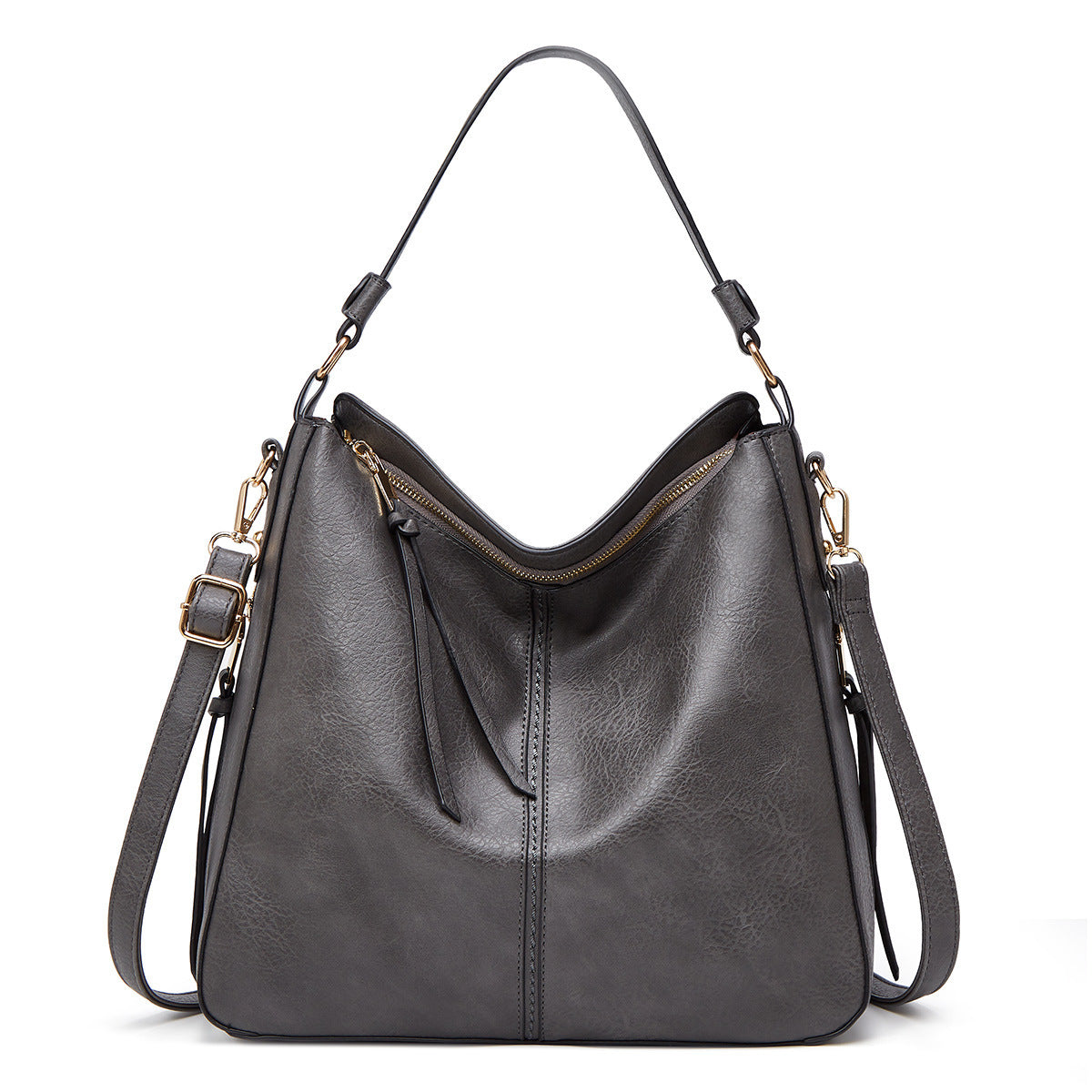 Hobos Zipper Bucket Bag With Adjustable Shoulder-strap Handbag For Women