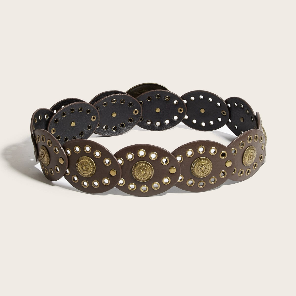 Ethnic Style Round Cake Stitching Vintage Belt For Women