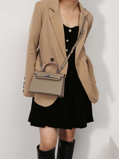 Elegant Minimalist PU Leather Handbag Crossbody Bag For Women