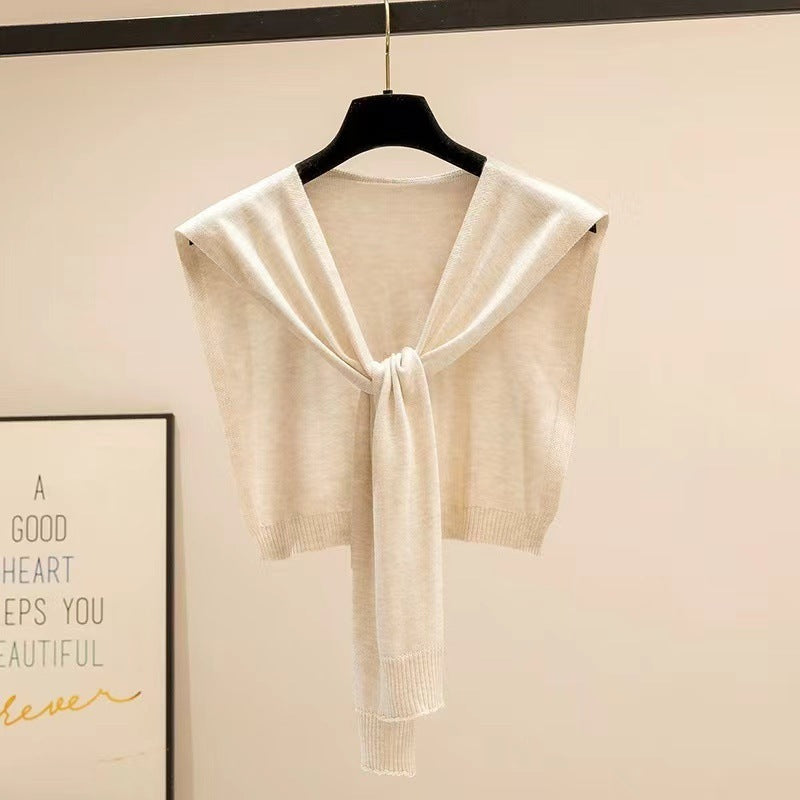 Knitted Striped Shawl High-end Outer Match