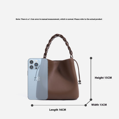 Hand-woven Mini Cross Body Bucket Bag For Women