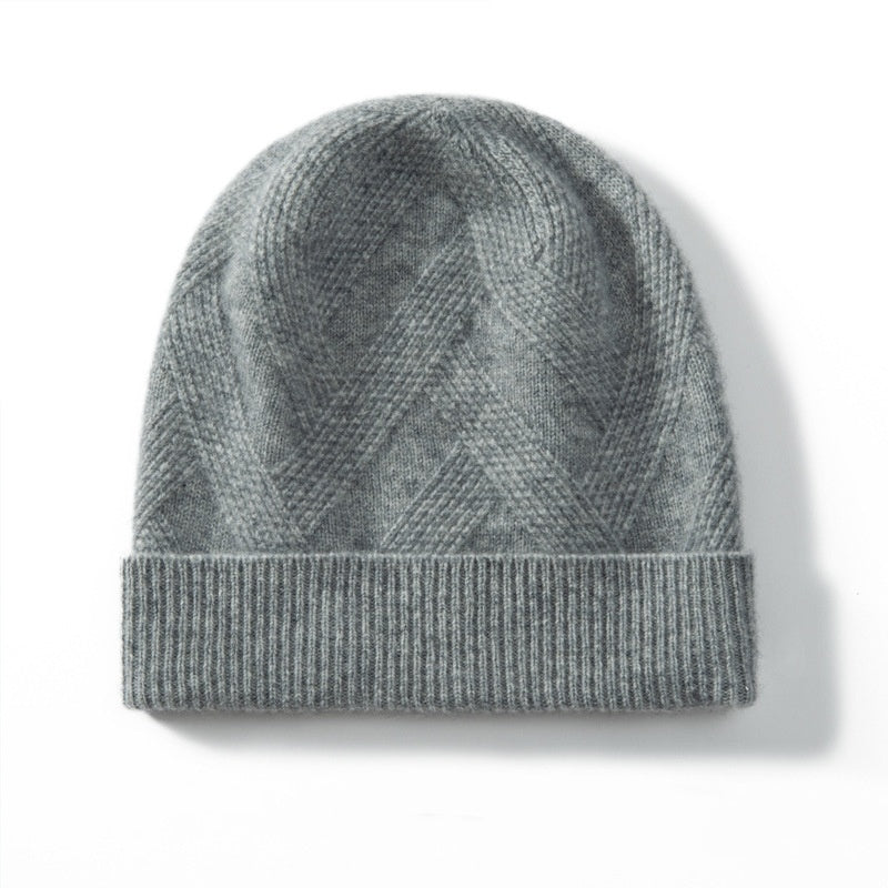 Pure Cashmere Wool Knitted Women's Hat