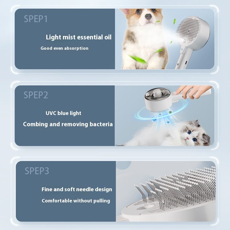 Animal Hair Remover Steam Brush For Dogs and Cats