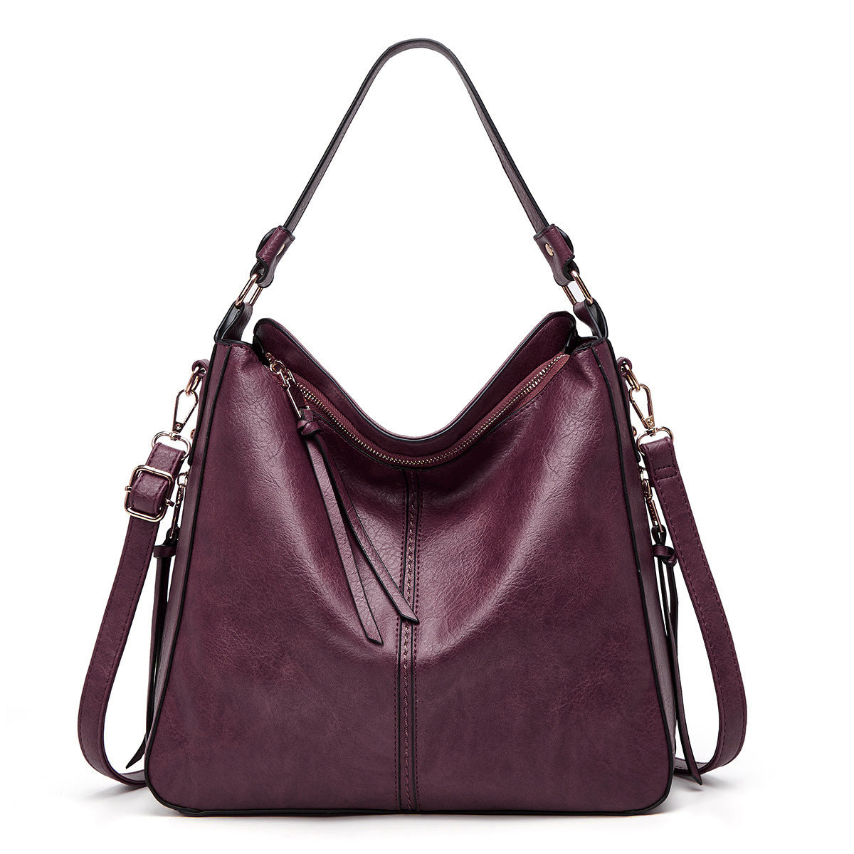 Hobos Zipper Bucket Bag With Adjustable Shoulder-strap Handbag For Women