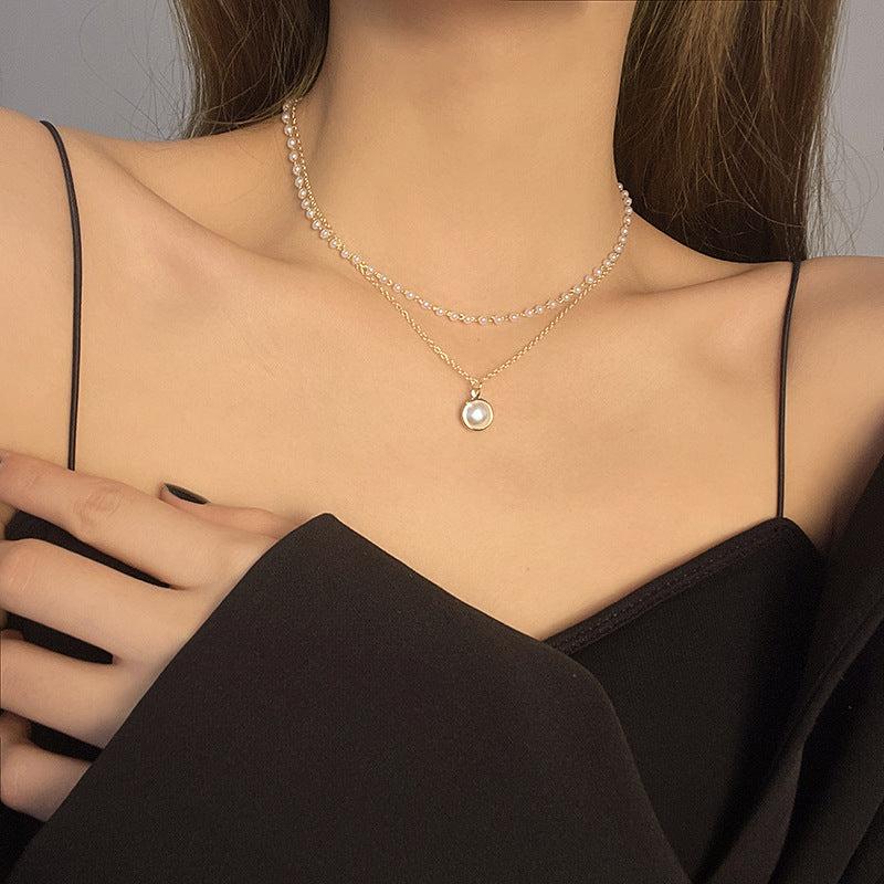 Elegant Double-layer Pearls Necklace