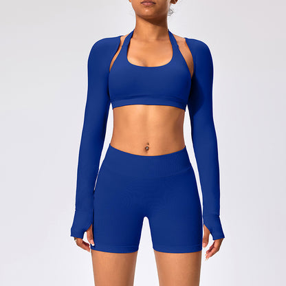 3pcs Women's Long-sleeved Fitness Clothing Set