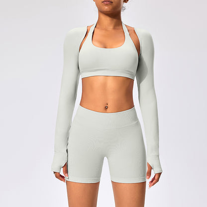 3pcs Women's Long-sleeved Fitness Clothing Set
