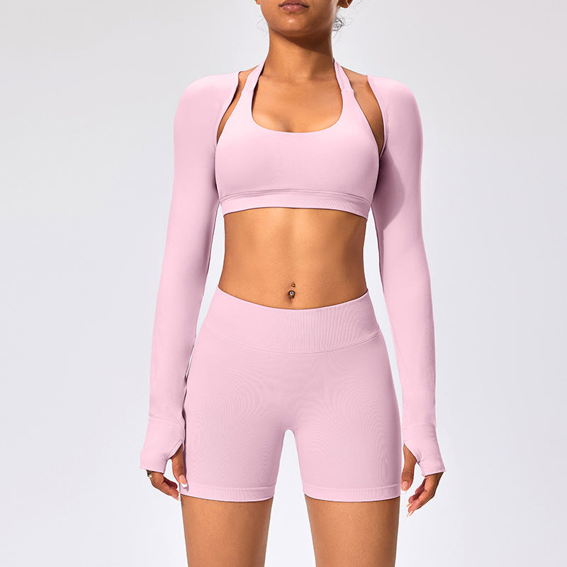 3pcs Women's Long-sleeved Fitness Clothing Set