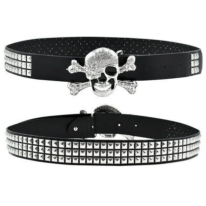 Beaded Skull Punk Rock Gothic Style Belt