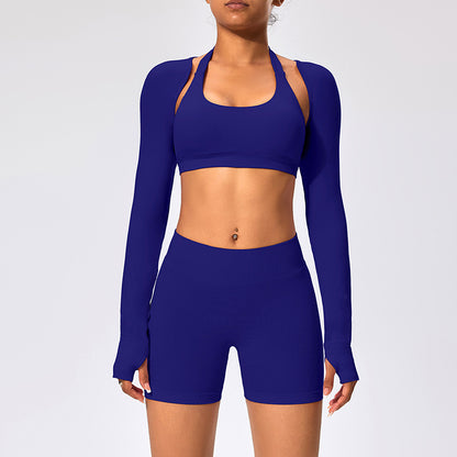 3pcs Women's Long-sleeved Fitness Clothing Set