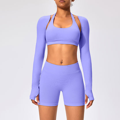 3pcs Women's Long-sleeved Fitness Clothing Set