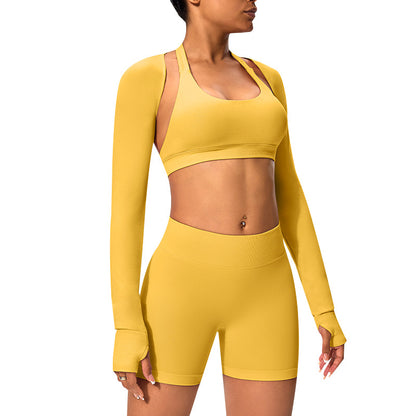3pcs Women's Long-sleeved Fitness Clothing Set