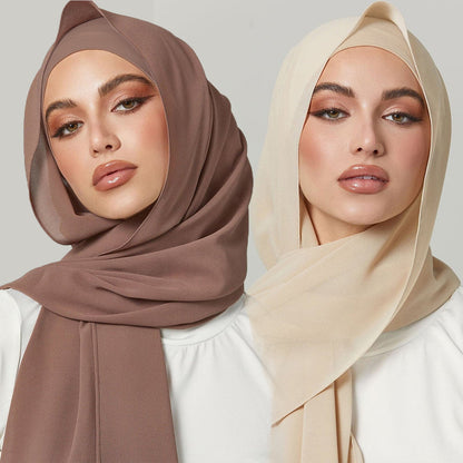 High Quality Pearl Chiffon Scarf Shawl