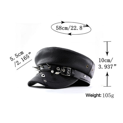 Men's And Women's Punk Rock Hip Hop Style Studded Beret