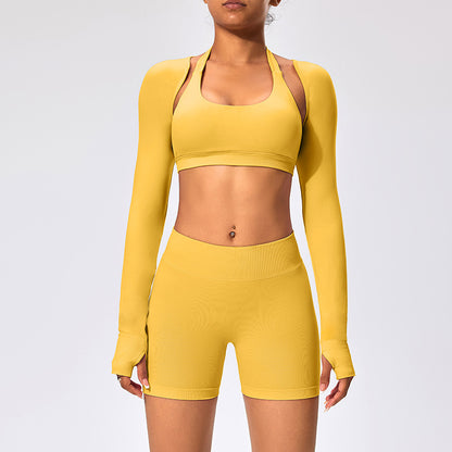 3pcs Women's Long-sleeved Fitness Clothing Set