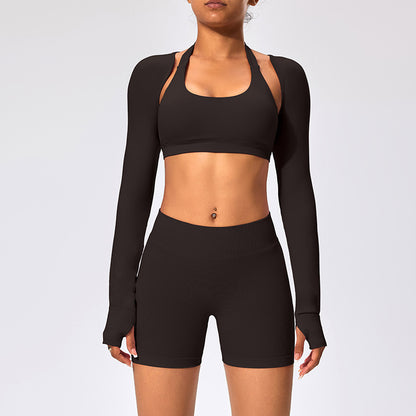 3pcs Women's Long-sleeved Fitness Clothing Set