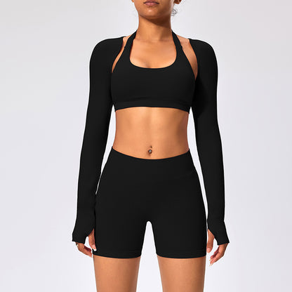 3pcs Women's Long-sleeved Fitness Clothing Set