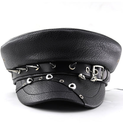 Men's And Women's Punk Rock Hip Hop Style Studded Beret