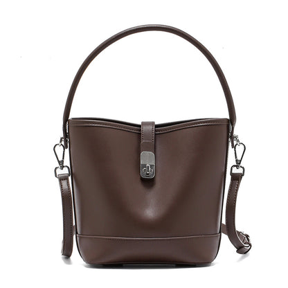 Women's High Quality Cowhide Bucket Hand Bag