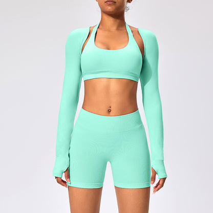3pcs Women's Long-sleeved Fitness Clothing Set