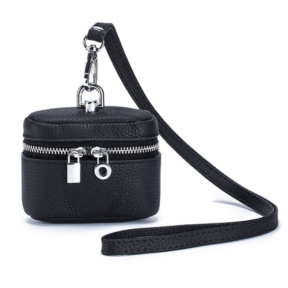 Leather Small Neck-hanging Coin Purse Simple And Portable