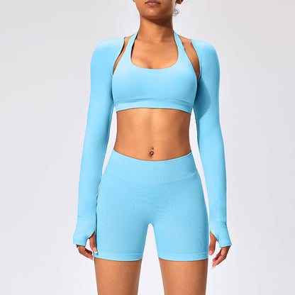 3pcs Women's Long-sleeved Fitness Clothing Set