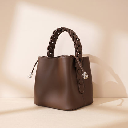 Hand-woven Mini Cross Body Bucket Bag For Women
