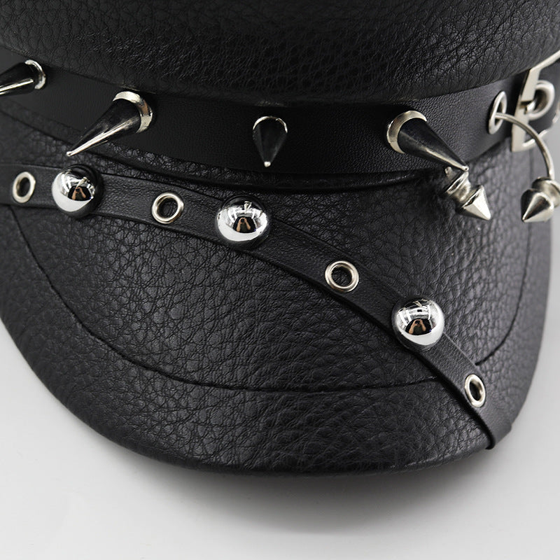 Men's And Women's Punk Rock Hip Hop Style Studded Beret