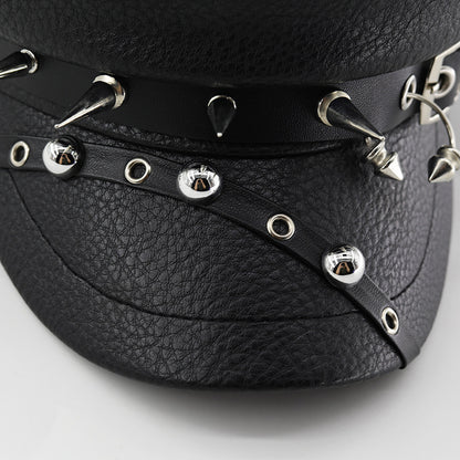 Men's And Women's Punk Rock Hip Hop Style Studded Beret