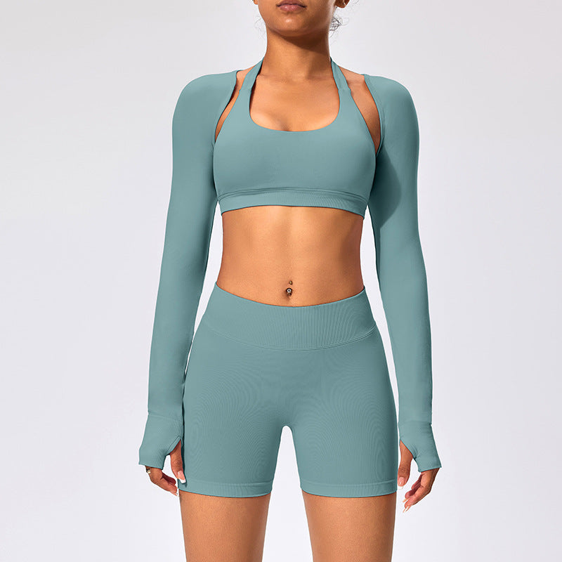 3pcs Women's Long-sleeved Fitness Clothing Set