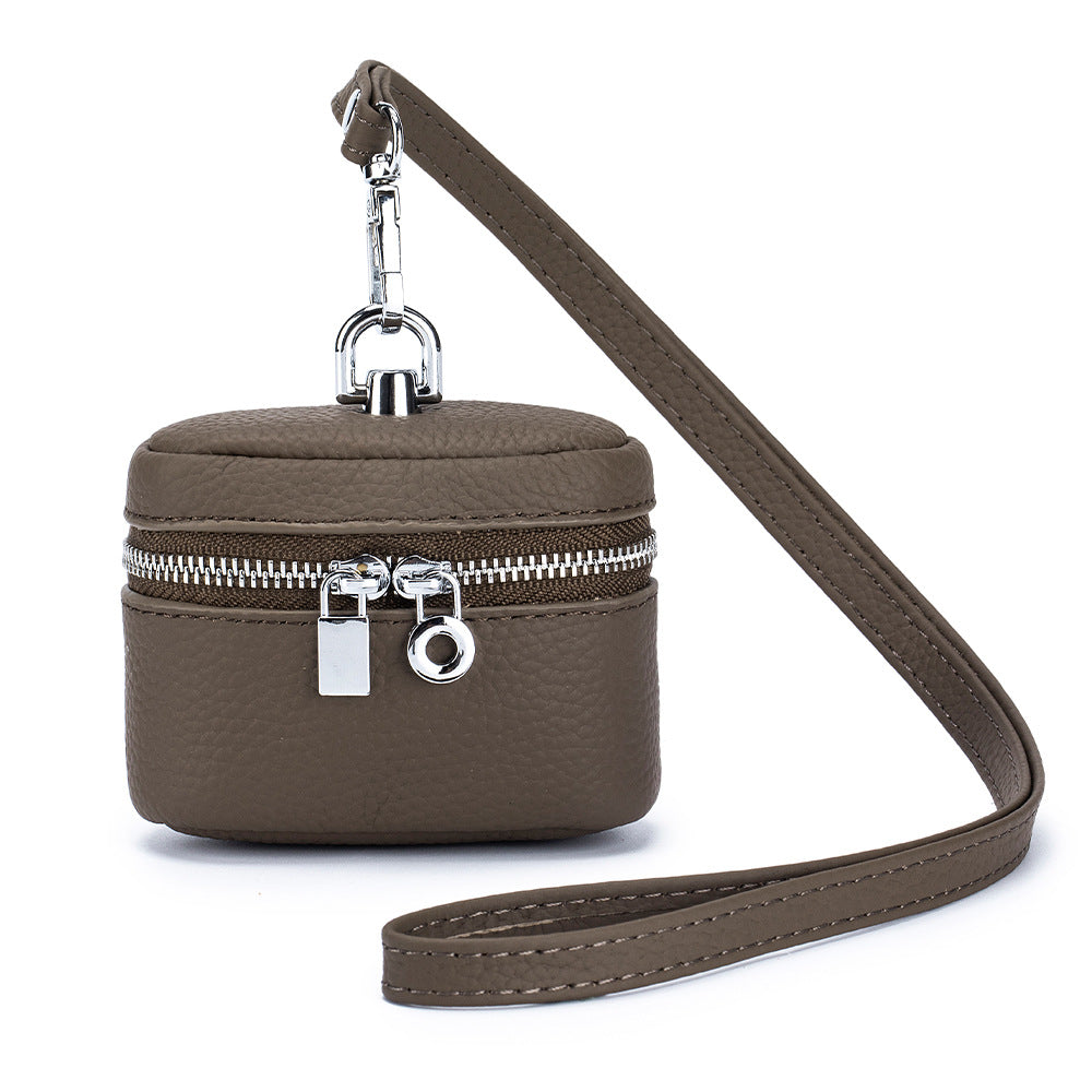 Leather Small Neck-hanging Coin Purse Simple And Portable