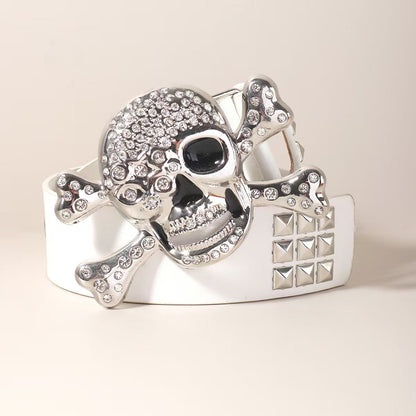 Beaded Skull Punk Rock Gothic Style Belt