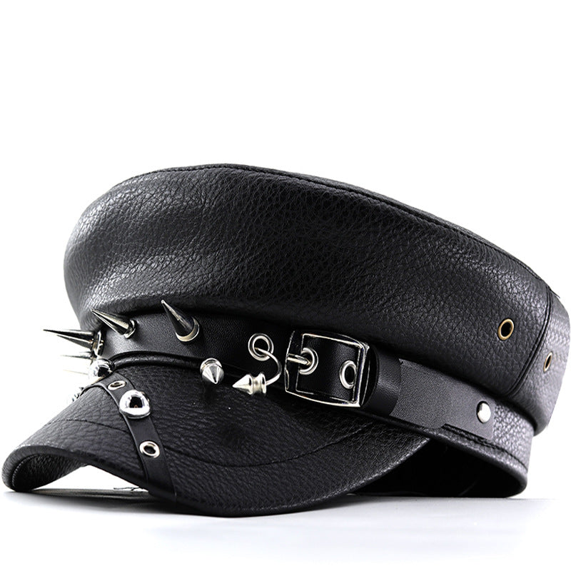 Men's And Women's Punk Rock Hip Hop Style Studded Beret