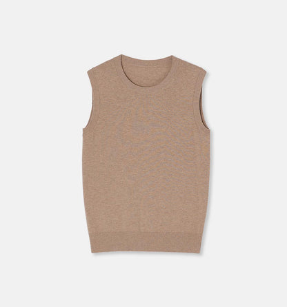 "Six Pence" Round Neck Knitted Sweater Vest for Women