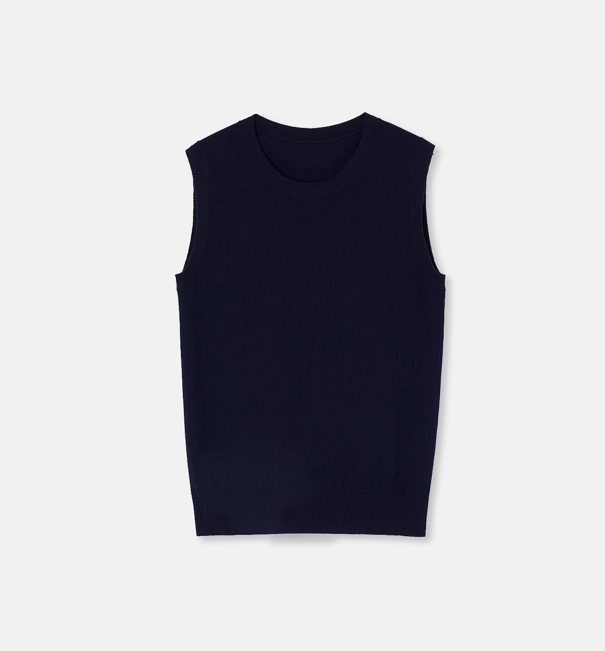 "Six Pence" Round Neck Knitted Sweater Vest for Women