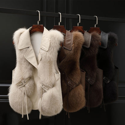 Short Autumn And Winter Fur Vest For Women
