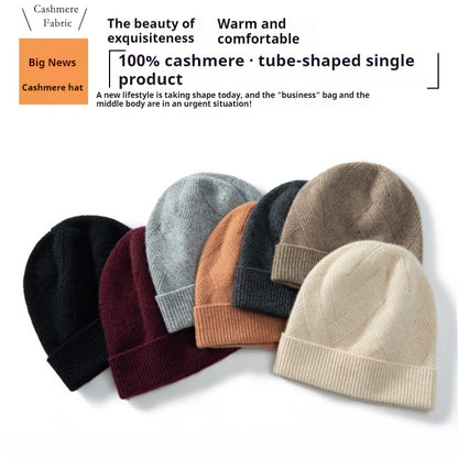 Pure Cashmere Wool Knitted Women's Hat