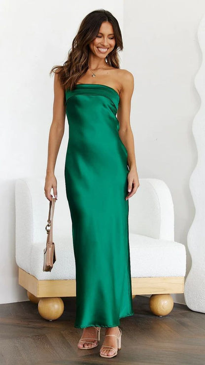 Elegant Backless Evening Midi Dress for Women