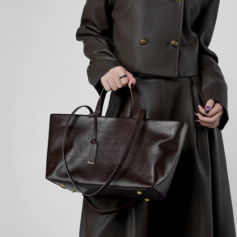 Genuine Leather Retro Underarm Bag One Shoulder For Women