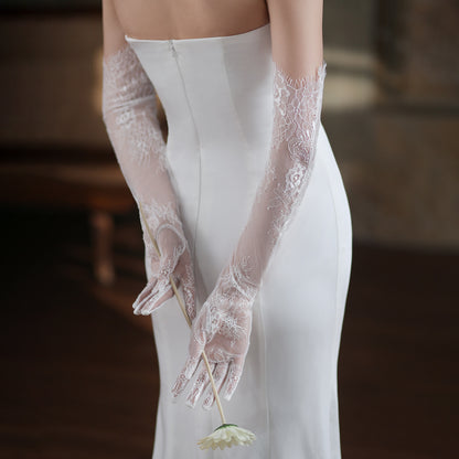 Fairy White Lace Bride Gloves