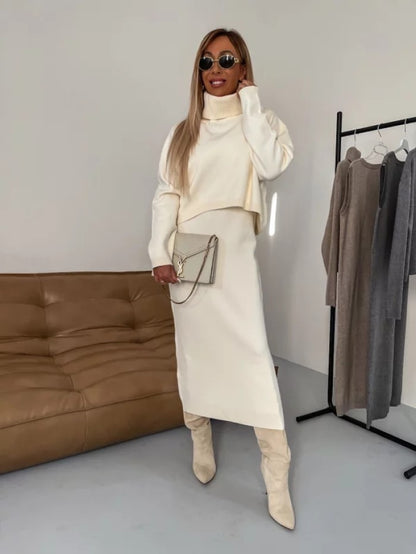 Autumn Casual Sweater and Dress Set For Women