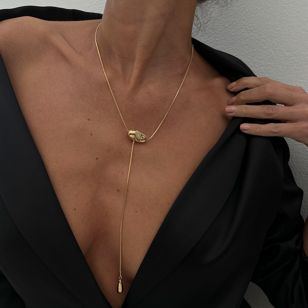 Classy CCB Water Drop Pendant Necklace