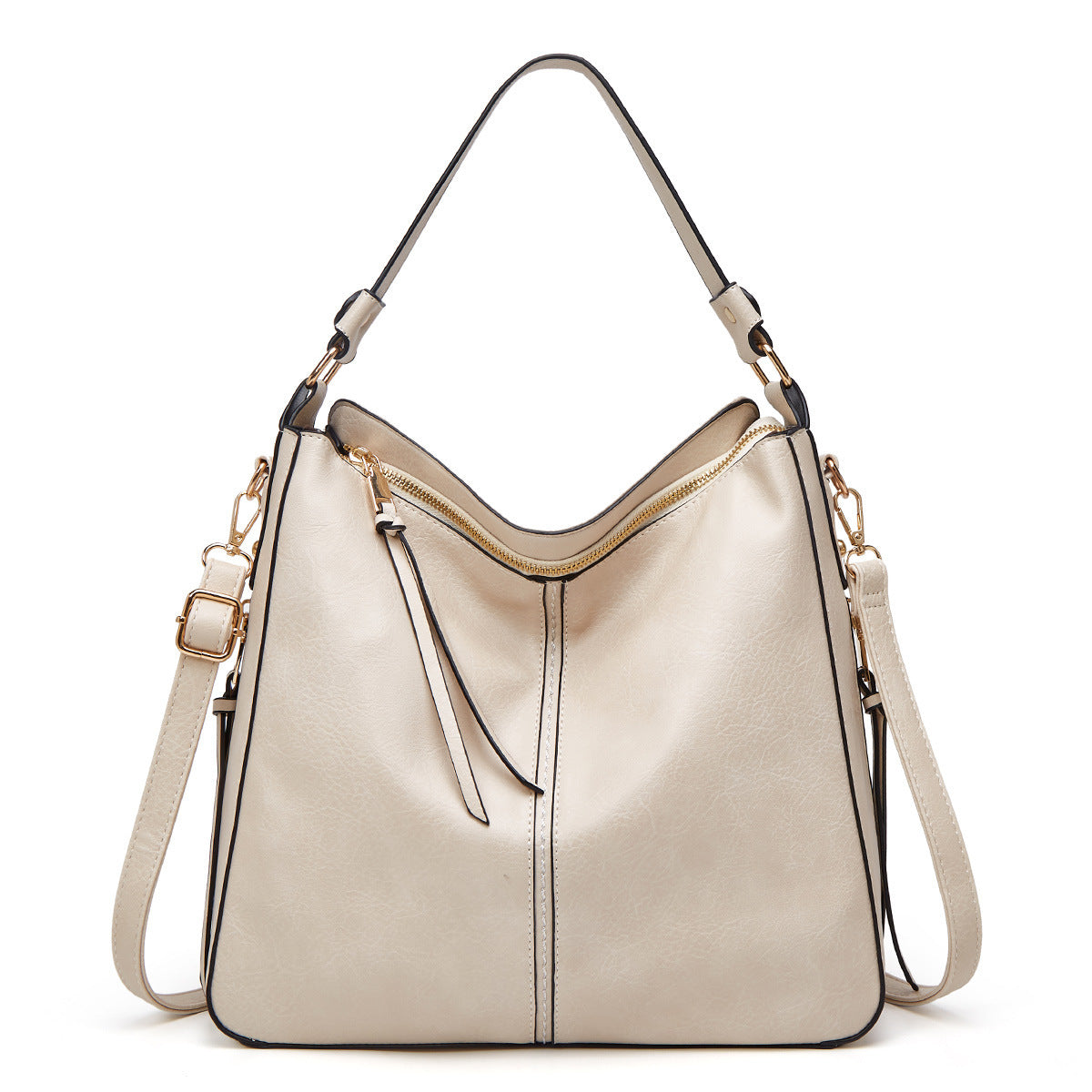 Hobos Zipper Bucket Bag With Adjustable Shoulder-strap Handbag For Women